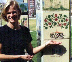 Daughter Julie with Chris King's tile