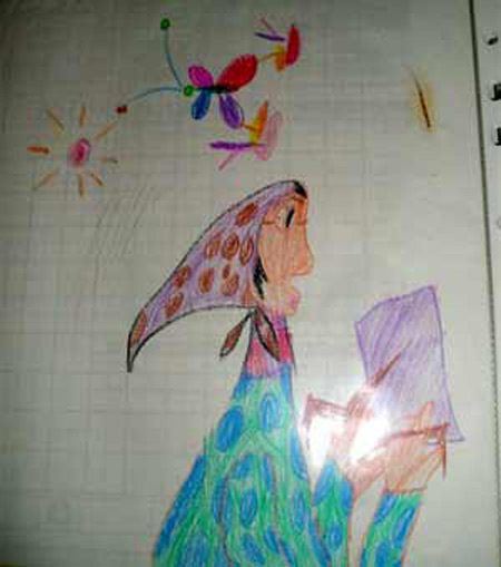 Demi's drawing of her grandma