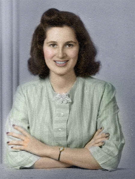 Doris O'Donnell in 10th grade at Rhodes High School in 1937