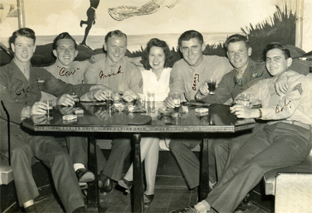 Doris O'Donnell with Marines in 1943