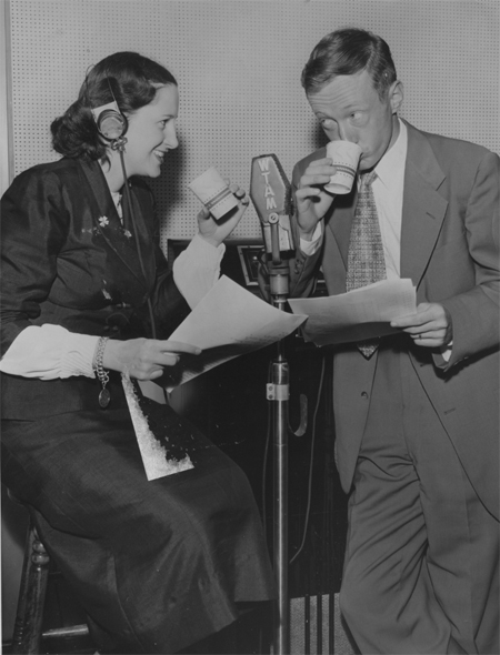 Doris O'Donnell with Tom Haley of WTAM in 1955
