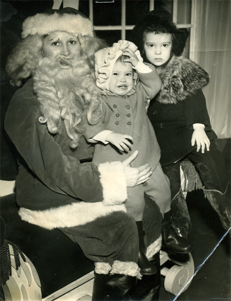 Doris O'Donnell as Santa Claus in 1957