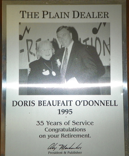 Doris O'Donnell and Alex Machaskee - Plain Dealer award