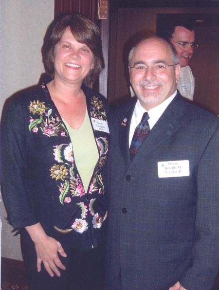 South Euclid Mayor Georgine Welo and Lyndhurst Mayor Joseph M. Cicero Jr.