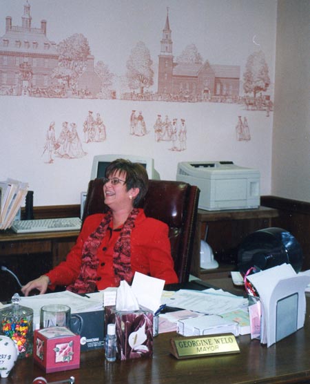 South Euclid Mayor Georgine Welo in her office