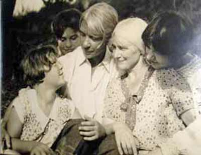Helga Sandburg with Carl Sandburg and mother