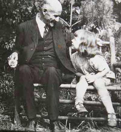 Helga Sandburg with her uncle Ed Steichen