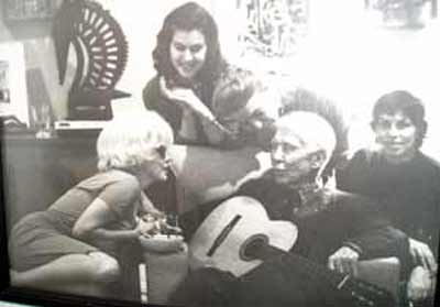 Carl Sandburg with Marilyn Monroe and others
