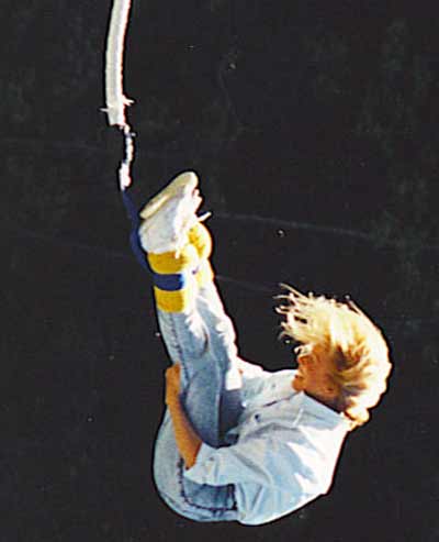 Jan Jones bungee jumping in 1987