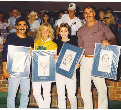 Larry Morrow, Jan Jones, Connie Dieken, Doug Dieken with awards