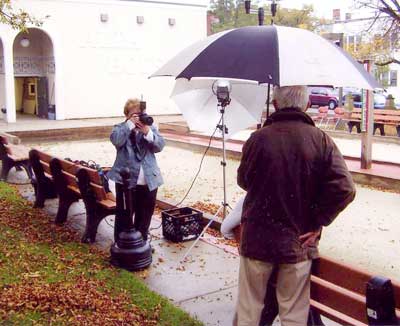 Janine Bentivegna on a shoot