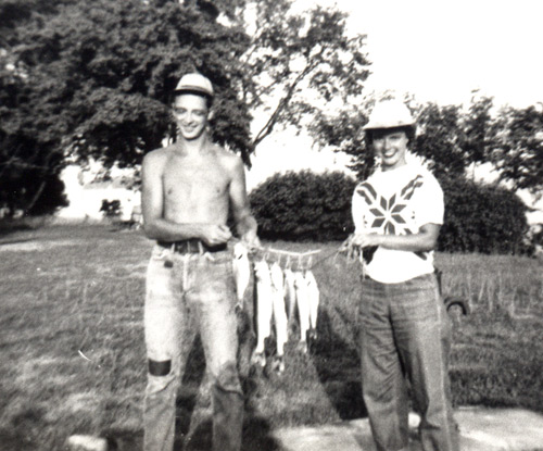 Jenny Brown and her brother Bob fishing in Sandusky in 1950