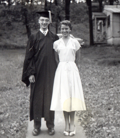 Bob Gecsy graduation with sister Jenny Brown