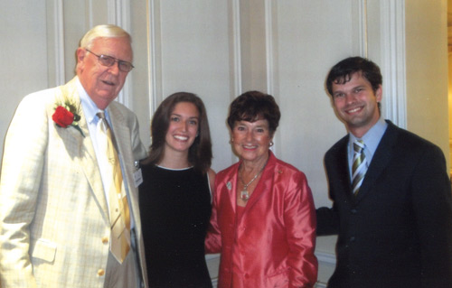 Glenn and Jenny Brown at the 2010 Ohio University Foundation WIP Award with Cutler Scholars Emily Grannis and Will Wemer