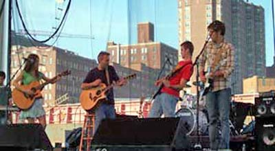 Kate Voegele jamming with the band