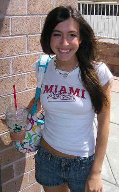 Kate Voegele in Miami Red Hawks gear