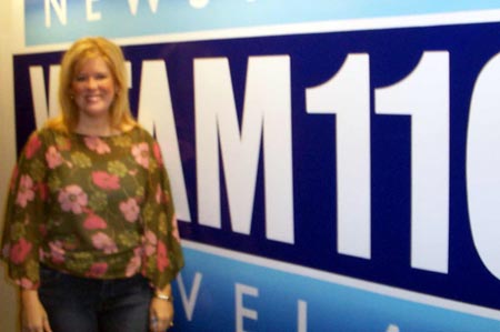 Kim Mihalik at WTAM 1100 studios (Photos by Debbie Hanson)