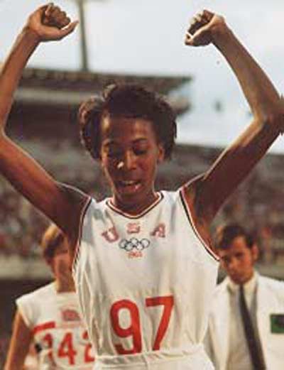 Madeline Manning Mims winning the Olympic Gold Medal in Mexico City in 1968