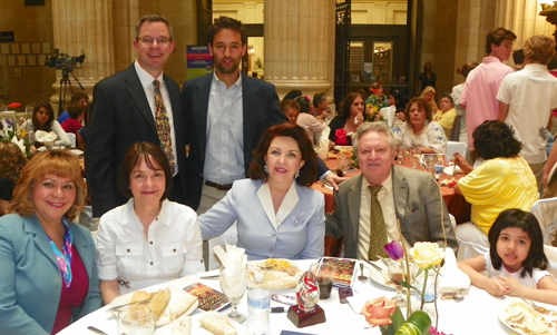 Maria Pujana and friends at Cinco de Mayo in Cleveland City Hall