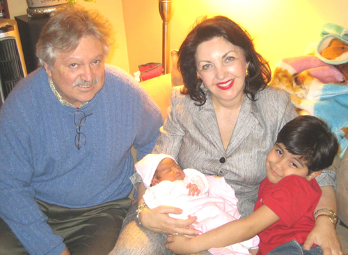 Maria Pujana with husband Hugo Urizar and grandson Marquito & new arrival granddaughter Maris