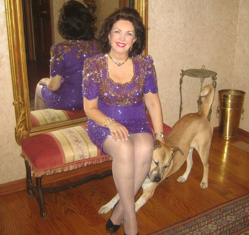 Maria Pujana with dog 'Tupac'