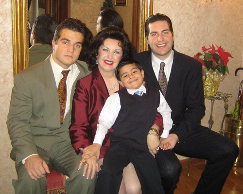 Maria Pujanna with sons Miro Grgurevic (left), Marco Grgurevic (right)and grandson Marco Antonio Grgurevic Valencia