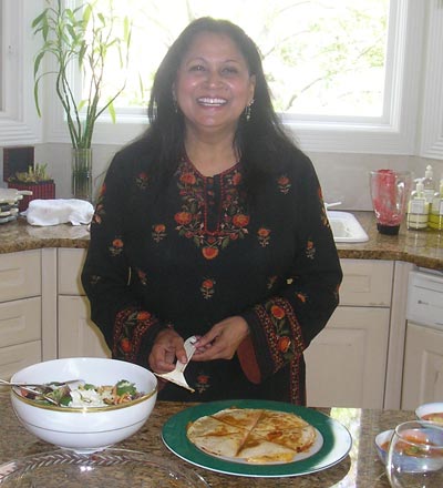 Rita Singh cooking in her kitchen