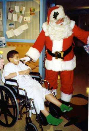 Santa with a sick child