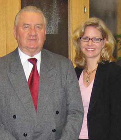 the Slovak Republics first president, Michal Kovac with Susie Frazier Mueller