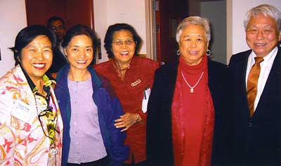 Margaret Wong with Dorina Sheen, Mrs Chao and Mr and Mrs Charlie Wen